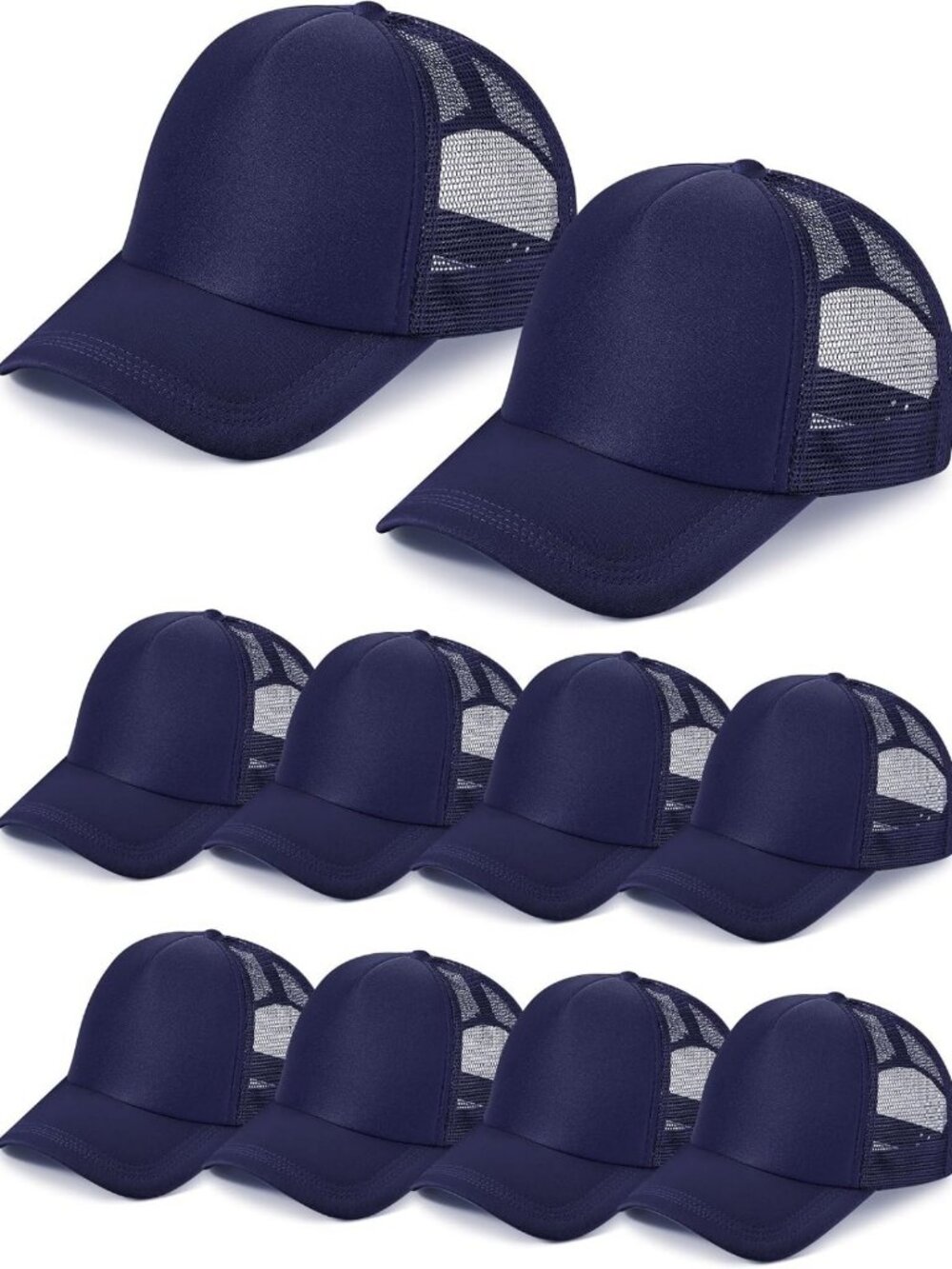 10 Pcs Blank Trucker Hats for Sublimation - Customizable, Bulk Pack, DIY Crafts